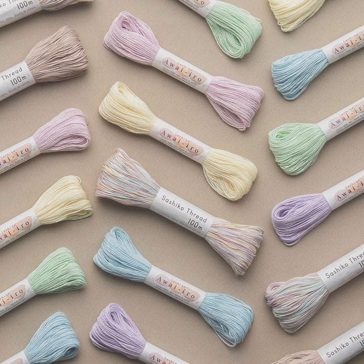 Oylmpus Sashiko-langat Awai-Iro pastelli sävyt
