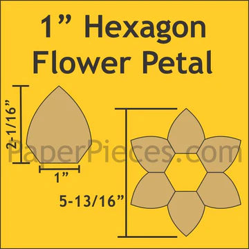 Hexagonigt blomblad - 2,54 cm