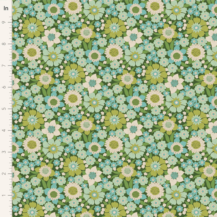 Tilda - Wallflower Fat Quarter Bundle Green Cotton Fabrics
