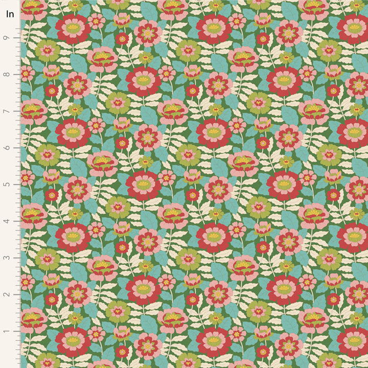 Tilda - Wallflower Fat Quarter Bundle Green Cotton Fabrics