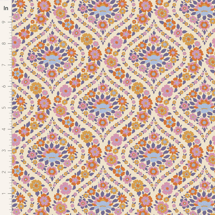 Tilda - Wallflower Fat Quarter bundle of Caramel/Thristle cotton fabrics