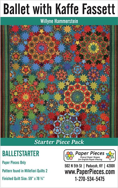 Balett med Kaffe Fassett pappersbitar och akrylstenciler