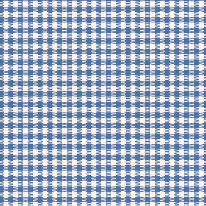 Tilda Wideback Basics Gingham Blue lankavärjätty ruutukangas sinisenä ja luonnonvalkoisena, leveys 274 cm