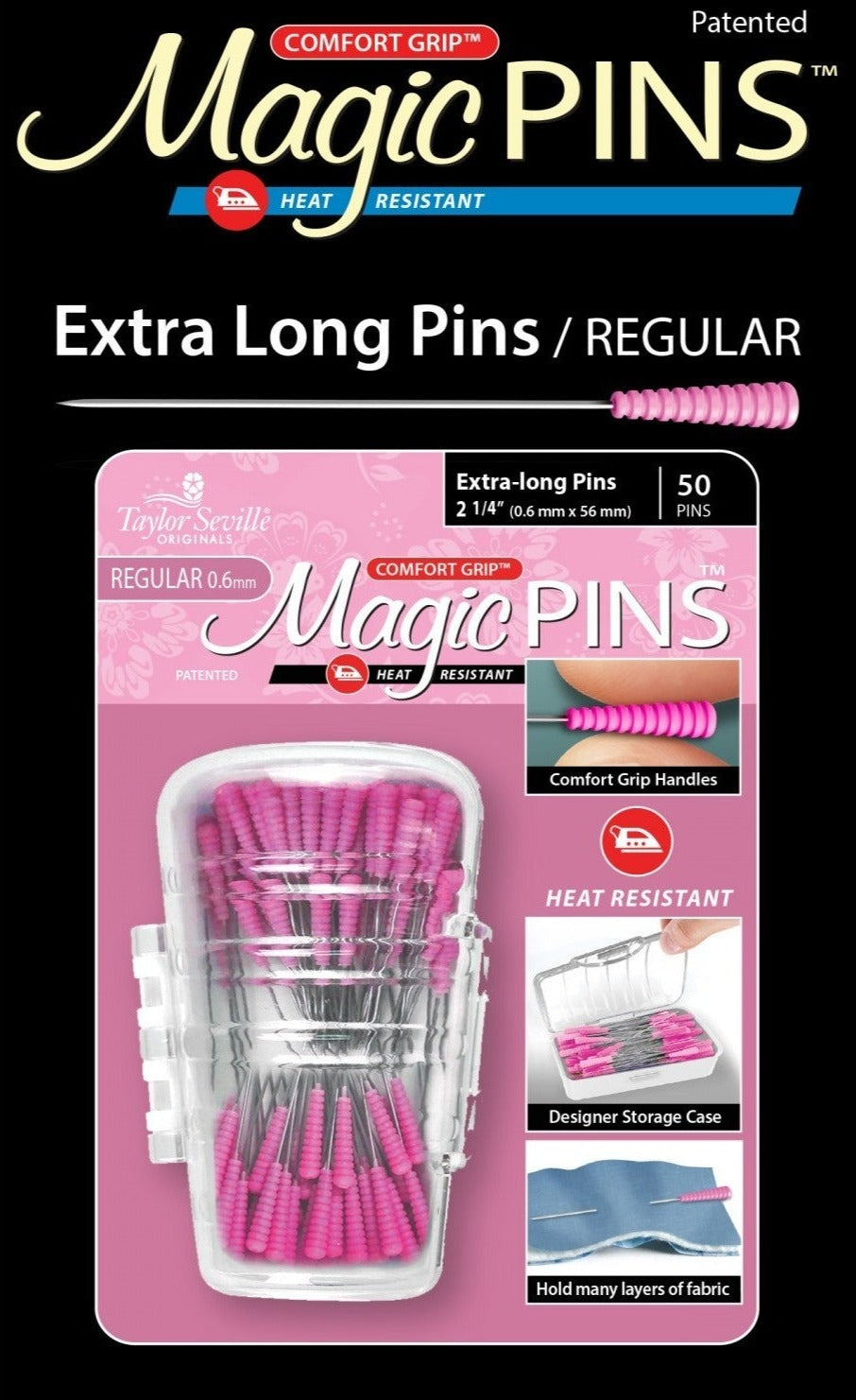 Magic Pins - Extra Long Regular - erikoispitkä normalipaksuinen nuppineula