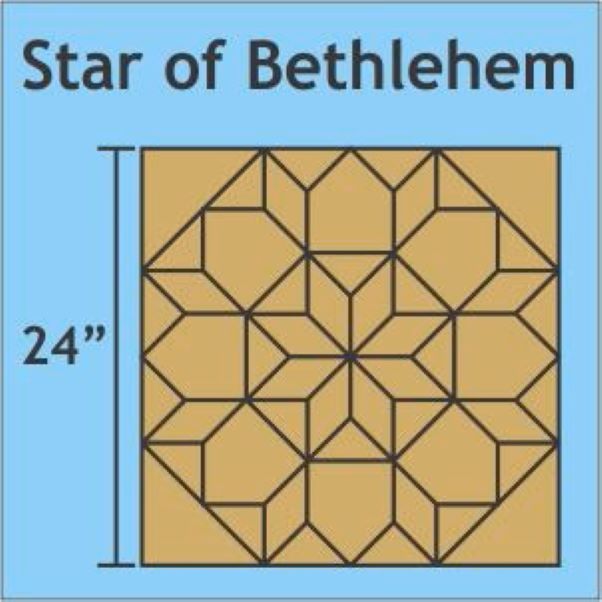 24 tuumaa (61cm) Star of Bethlehem paperit, sisältää paperit täydelliseen blokkiin