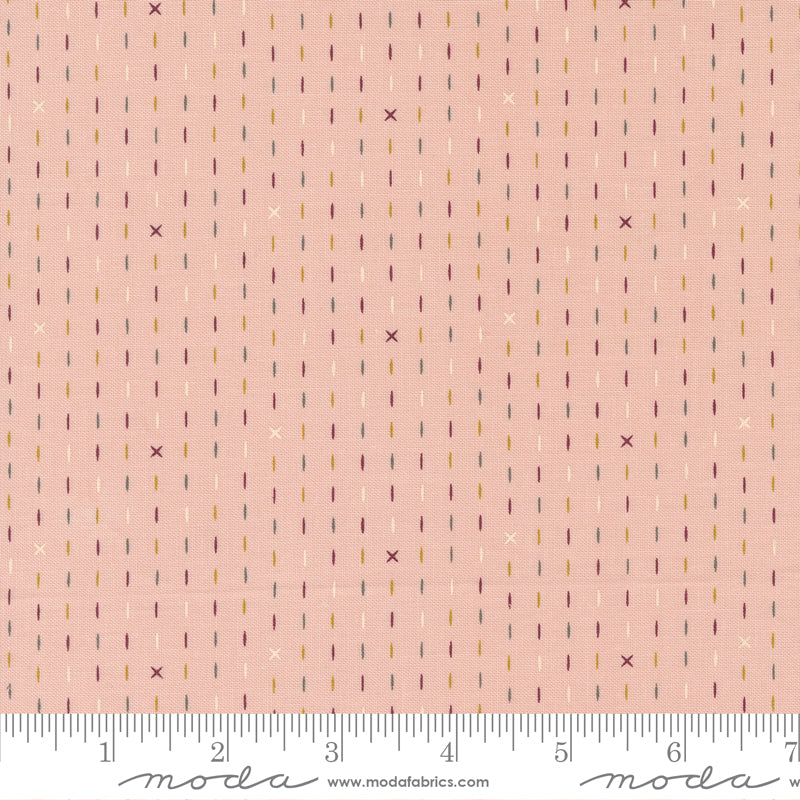 Sweetfire Road - Evermore 43156-12 Hand Stitched Stripes Strawberry Cream puuvillakangas