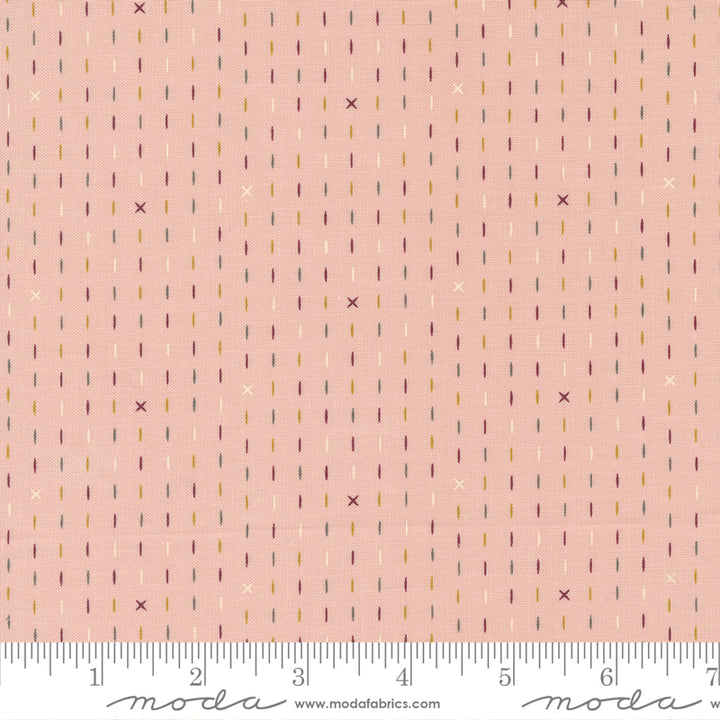 Sweetfire Road - Evermore 43156-12 Hand Stitched Stripes Strawberry Cream puuvillakangas