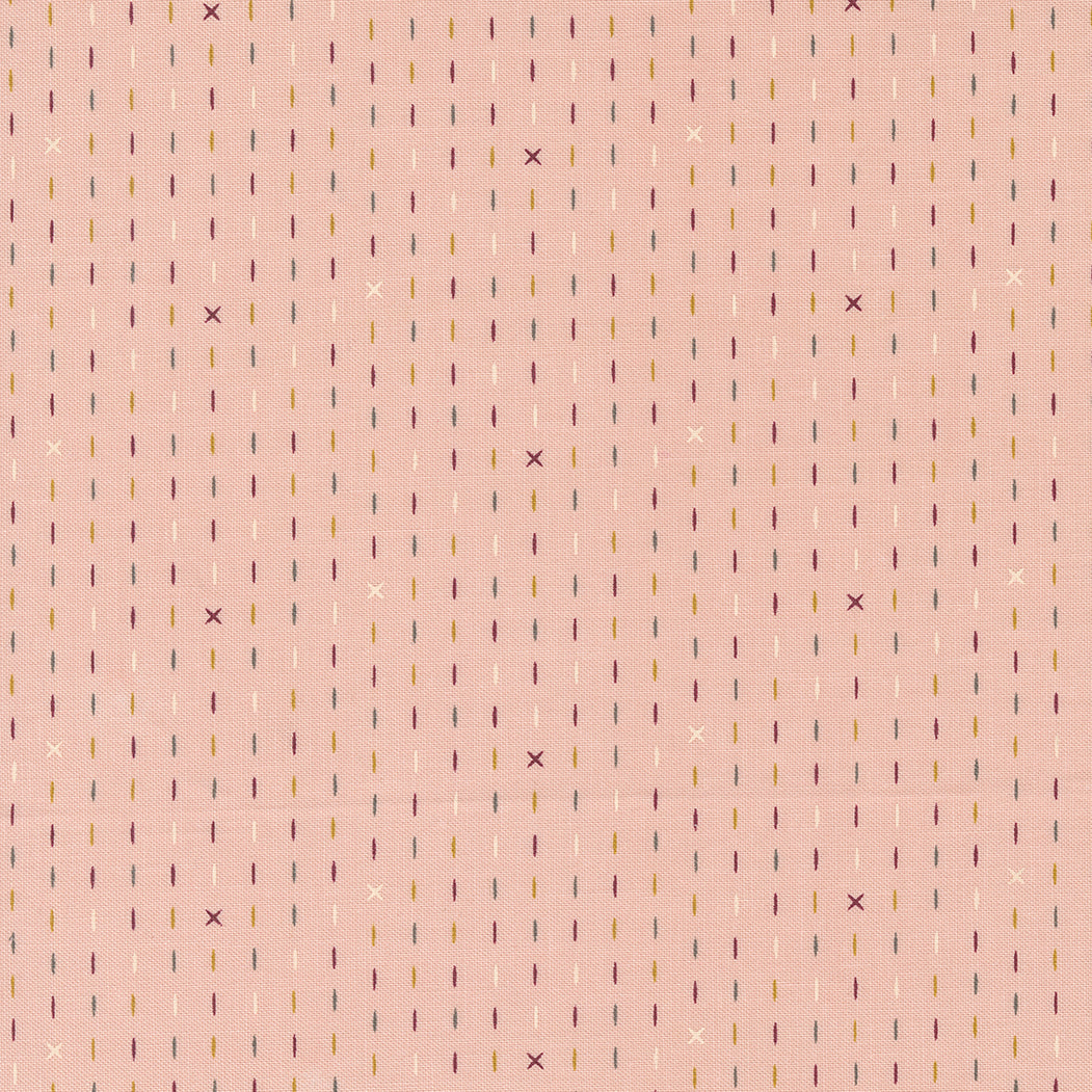 Sweetfire Road - Evermore 43156-12 Hand Stitched Stripes Strawberry Cream puuvillakangas