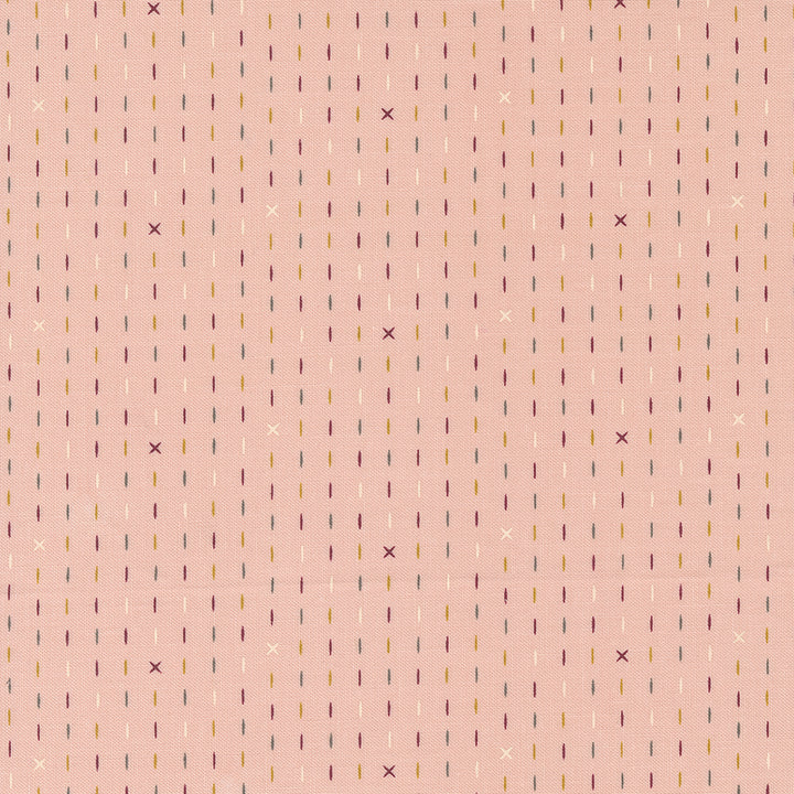 Sweetfire Road - Evermore 43156-12 Hand Stitched Stripes Strawberry Cream puuvillakangas