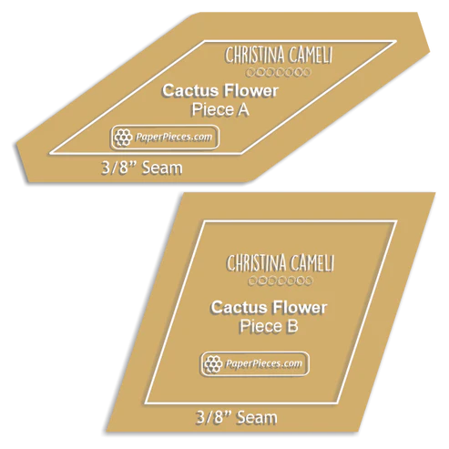 Cactus Flower halsduk mönster, bitar av papper och akryl mallar