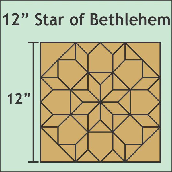 12 tuumaa (30.5 cm) Star of Bethlehem paperit, sisältää paperit täydelliseen blokkiin