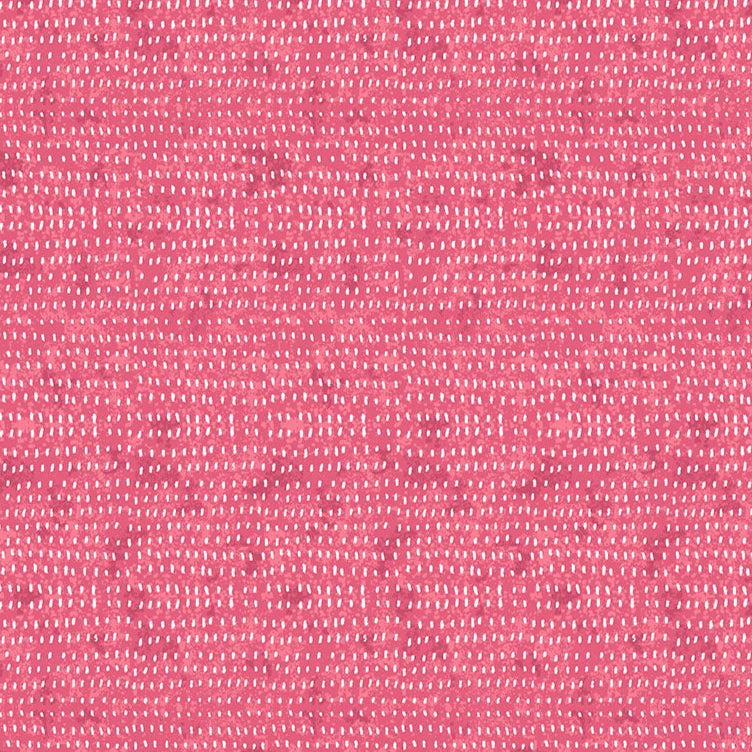 Cori Dantinin suunnittelema Seeds kokoelman Carnation vaaleanpunainen puuvillakangas, jossa valkoinen siemenkuvio.