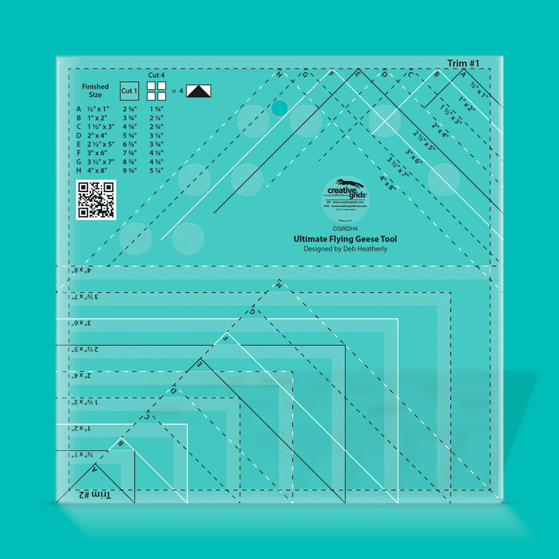 Creative Grids Ultimate Flying Geese Tool CGRDH4, flying geese -lohkojen leikkaustyökalu