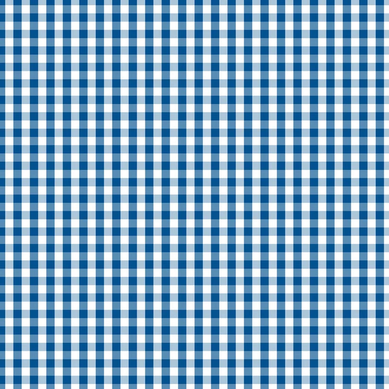 Devonstone Fundamentals Check Nautical -puuvillakangas, tummansininen ja valkoinen gingham-ruutukuosi
