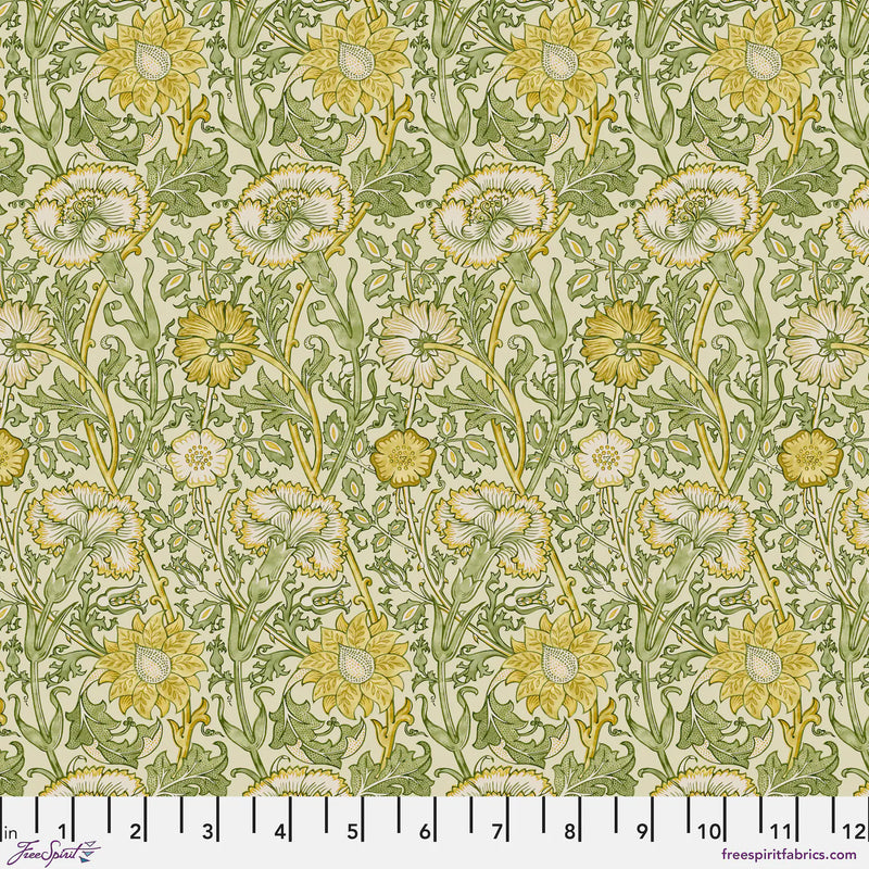 Emery Walker Collection Mini Pink Rose Sunflower puuvillakangas, Original Morris & Co. -kokoelman kukkakuvioinen kangas, tyylikäs ja ajaton puuvilla tilkkutöihin ja sisustukseen.