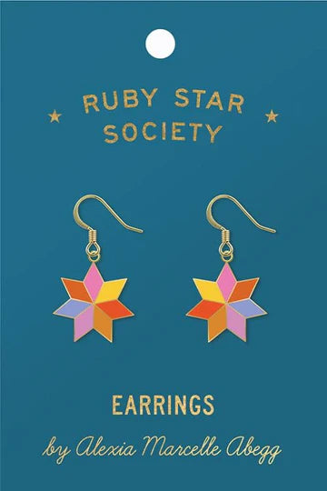 Ruby Star Society Quilt Star Earrings