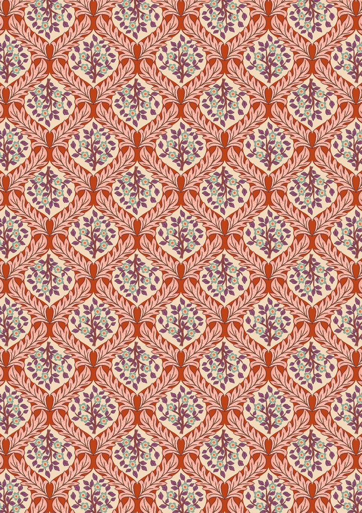 Isabella - Hidcote Tree on Terracotta A853.2 puuvillakangas Media 1 of 2     Analyzing image