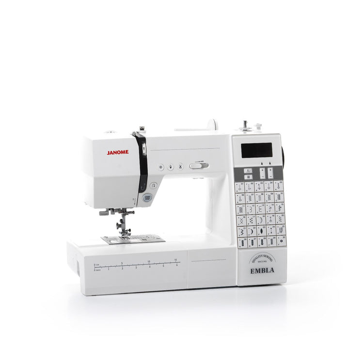 Janome Embla 6030DC - elektroninen ompelukone, 30 ommelta, langanleikkuri ja neulanlangoittaja.