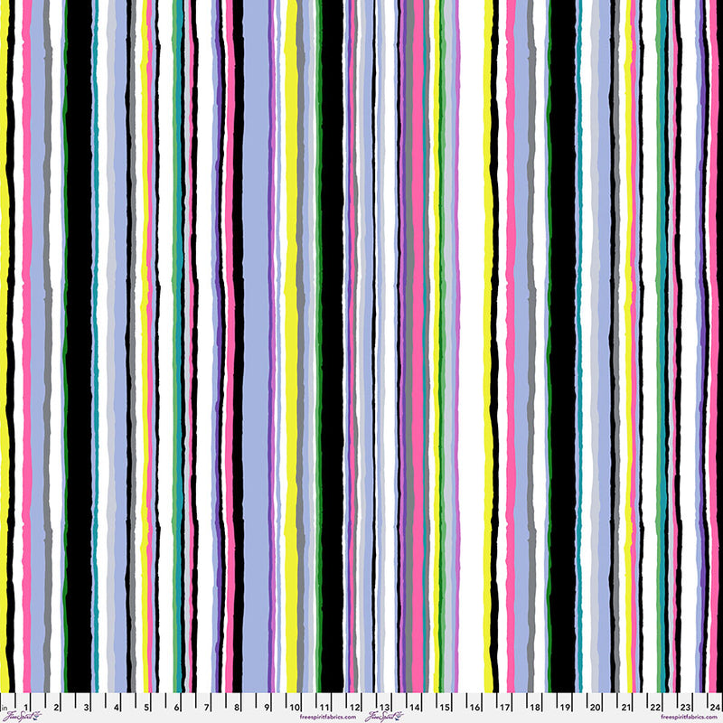 Kaffe Fassett Echo Stripe Contrast -kangas, käsinmaalatun näköiset raidat musta-valkoisessa sävyissä – PWGP209.CONTRAST