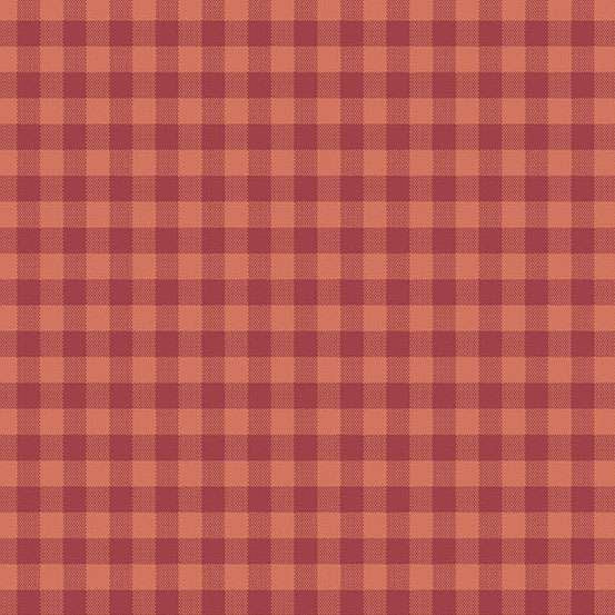 Gingham Blood Orange ruutukuosinen puuvillakangas – Laundry Basket Quilts Quiltessential kokoelma
