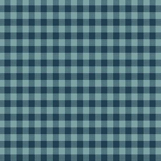 Gingham Indigo sininen ruutukuosinen puuvillakangas – Laundry Basket Quilts Quiltessential kokoelma