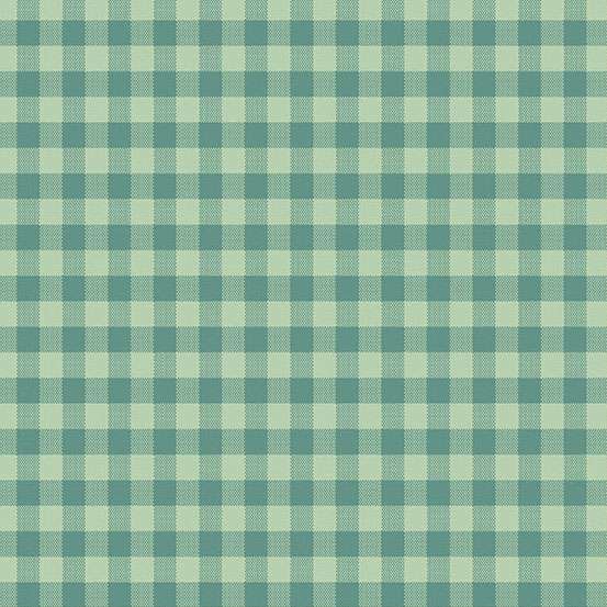 Gingham Spring vaaleanvihreä ruutukuosinen puuvillakangas – Laundry Basket Quilts Quiltessential kokoelma