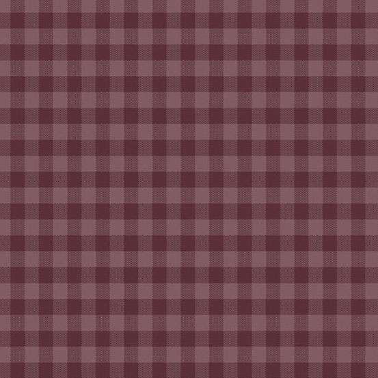 Gingham Plum luumunsävyinen ruutukuosinen puuvillakangas – Laundry Basket Quilts Quiltessential kokoelma