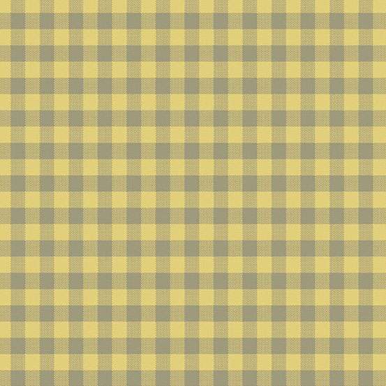 Gingham Sunshine beesitummankeltainen ruutukuosinen puuvillakangas – Laundry Basket Quilts Quiltessential kokoelma