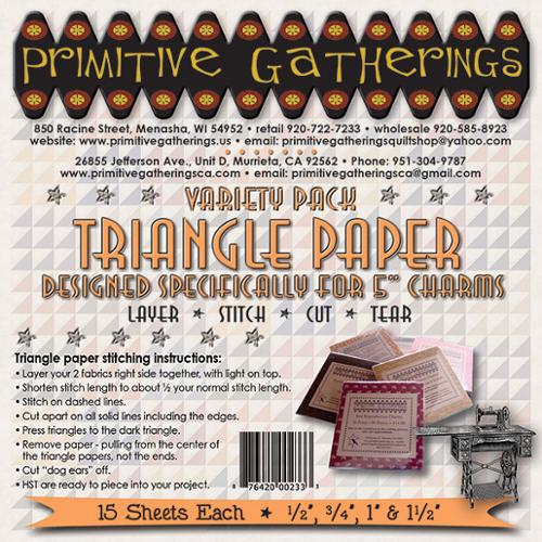 Kolmiopaperilajitelma - Triangle Paper for Charms : 1/2", 3/4", 1", 1 1/4" PRI-233