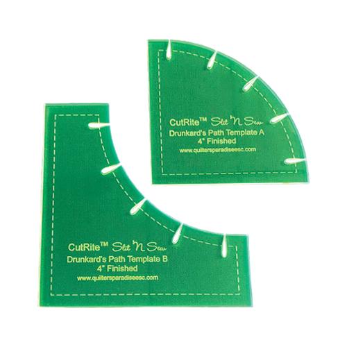 Slit N Sew - Drunkards Path 4 Inch Template Ruler Set