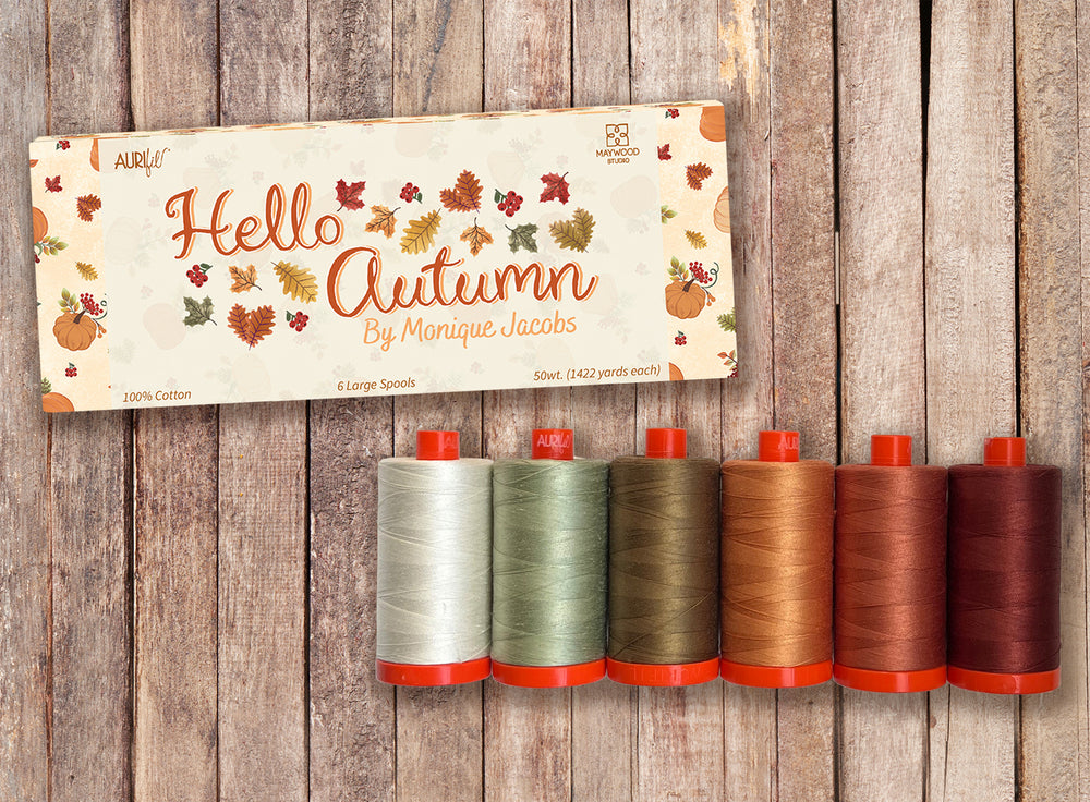 Aurifil Hello Autumn 50wt 6 kpl ompelulankapaketti