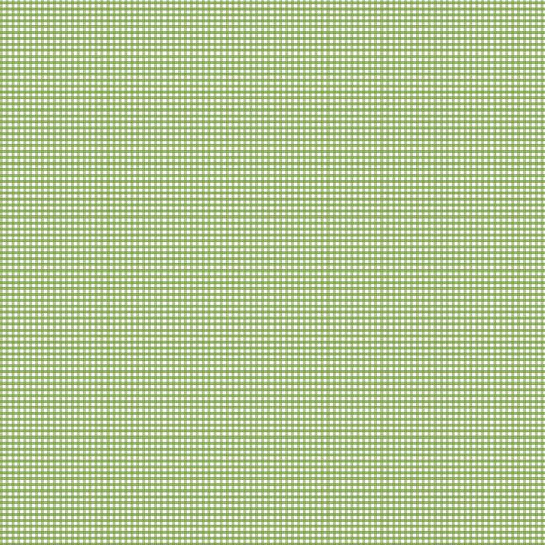Micro Gingham Green ruudullunen puuvillakangas, vihreä-valkoinen ruutukuvio, täydellinen tilkkutöihin ja käsitöihin.