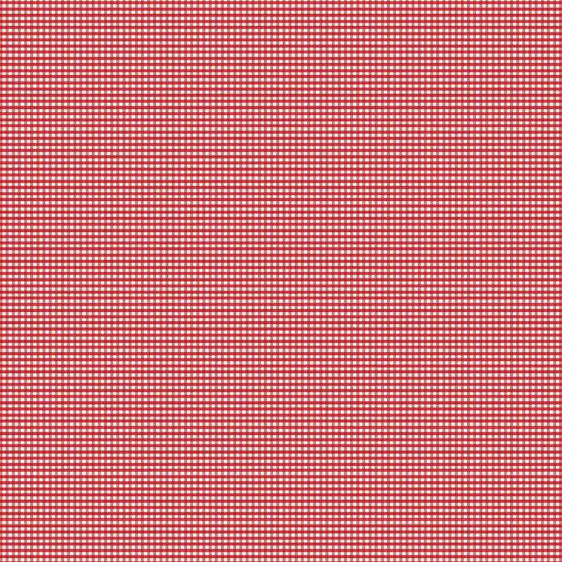 Micro Gingham Jazzberry ruudullunen puuvillakangas, punainen-valkoinen ruutukuvio, täydellinen tilkkutöihin ja käsitöihin.