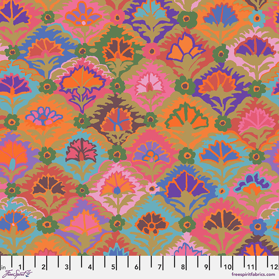 Kaffe Fassett Collective - Step Flower Khaki PWGP202.KHAKI puuvillakangas