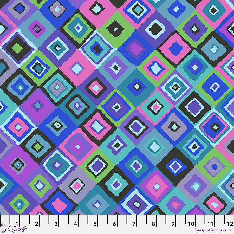 Kaffe Fassett Collective - Square Dance Blue PWGP203.BLUE puuvillakangas