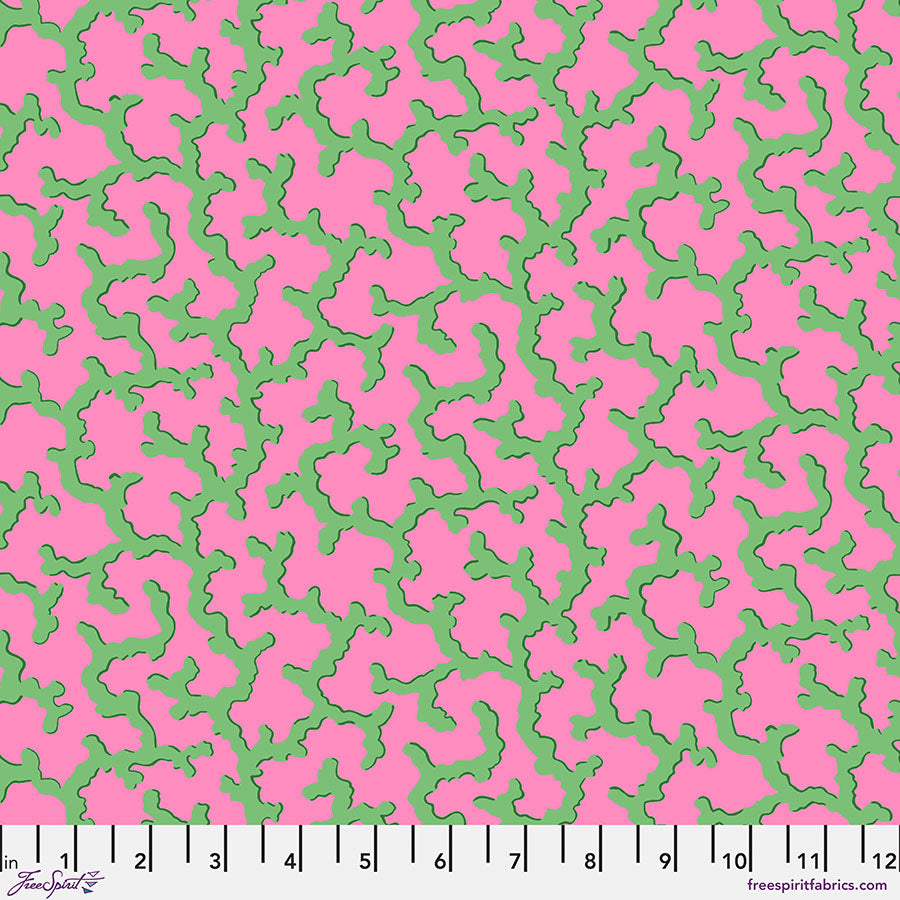 Kaffe Fassett Collective - Coral Green PWPJ004.GREEN puuvillakangas