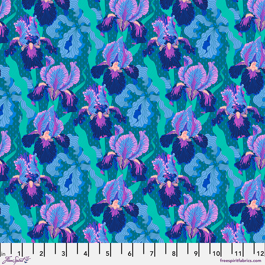 Stacy Peterson, Mytical - Small Mythical Iris Deep Blue PWST018.XDEEPBLUE puuvillakangas