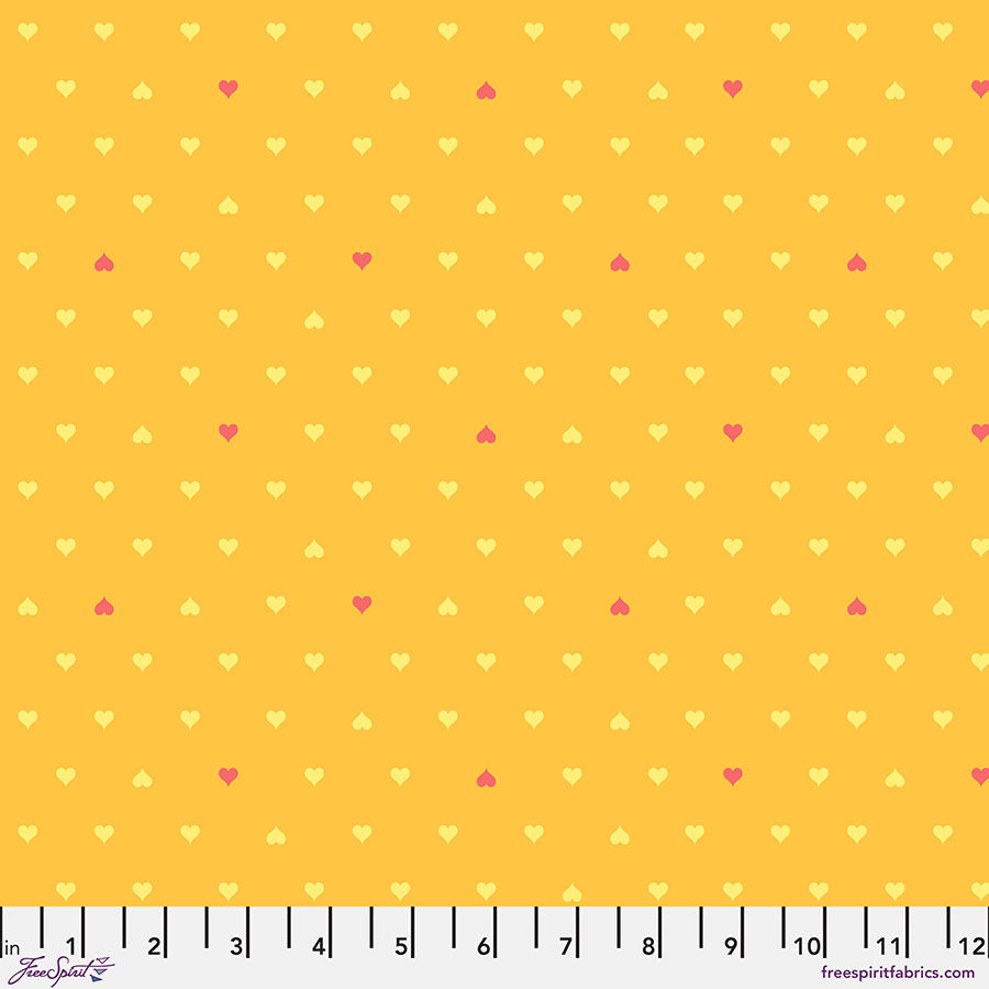 Tula Pink, Besties - Unconditional Love - Buttercup PWTP221.BUTTERCUP puuvillakangas