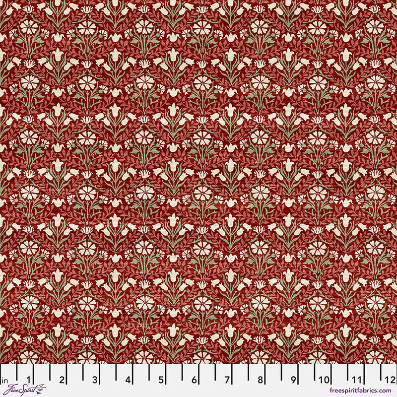 The Cotswold Holiday - Bellflowers Red PWWM021.RED puuvillakangas