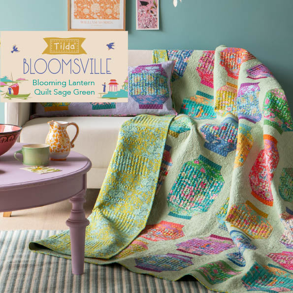 Tilda Bloomsville - Blooming Lantern Sage Quilt Pattern - tilkkutyöohje ILMAINEN