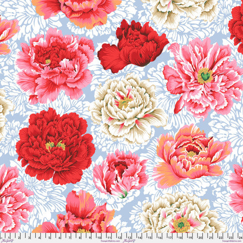 Kaffe Fassett Collective QB - Brocade Peony Natural 108" leveä puuvillasatiini-takakangas