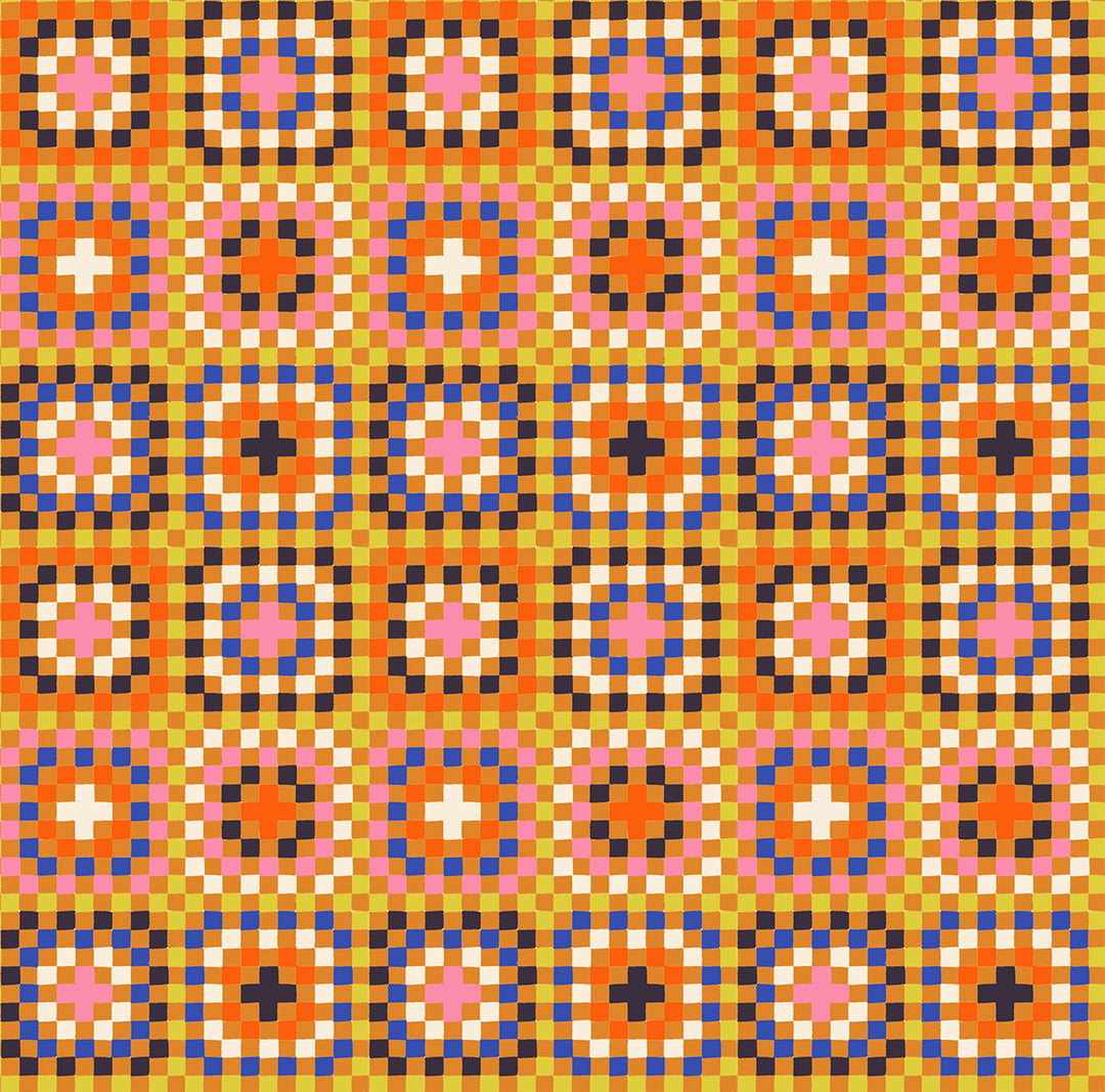 Ruby Star Society - Meadow Star Granny Square Caramel RS4101-13 puuvillakangas