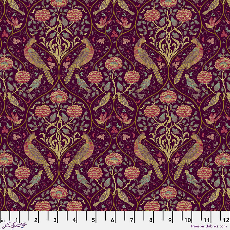 Red House - SM Seasons by May Mulberry PWWM120.MULBERRY puuvillakangas, Original Morris & Co. -kokoelman kukkakuvioinen kangas, tyylikäs ja ajaton puuvilla tilkkutöihin ja sisustukseen.
