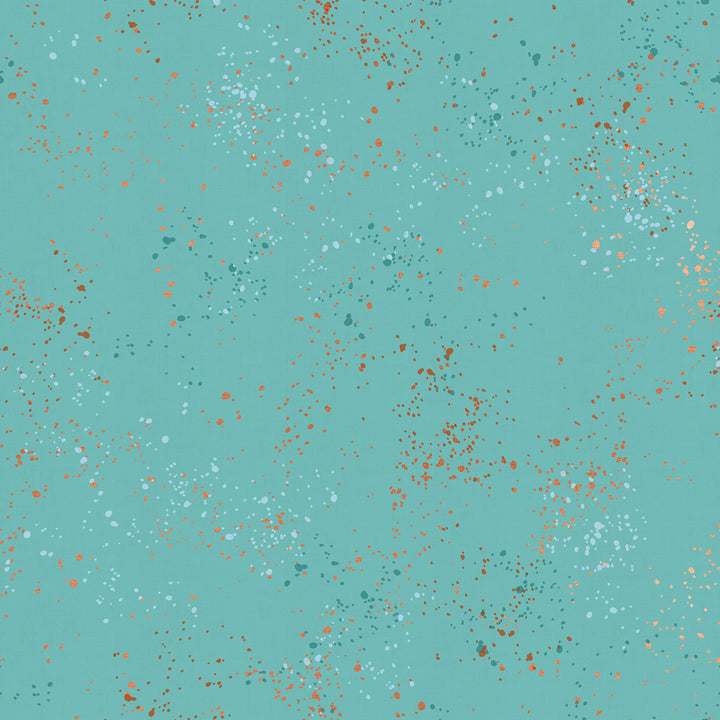 Ruby Star Society - Speckled RS5027-72M Turquoise metaillinen puuvillakangas maaliroiske-tekstuurilla, suunniteltu Rashida Coleman-Halen toimesta.