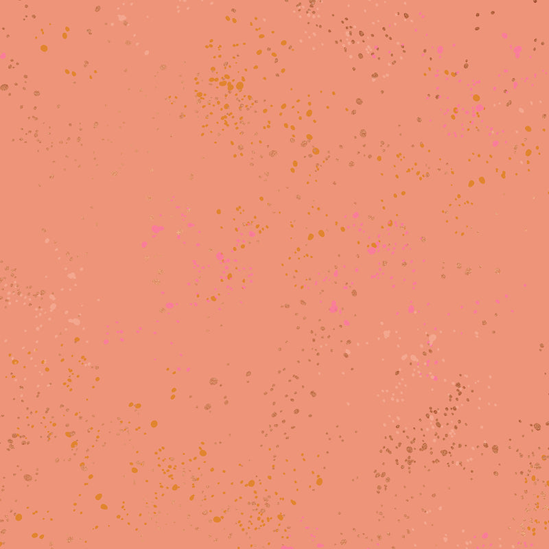 Ruby Star Society - Speckled RS5027-93M Melon metallinen puuvillakangas maaliroiske-tekstuurilla, suunniteltu Rashida Coleman-Halen toimesta.