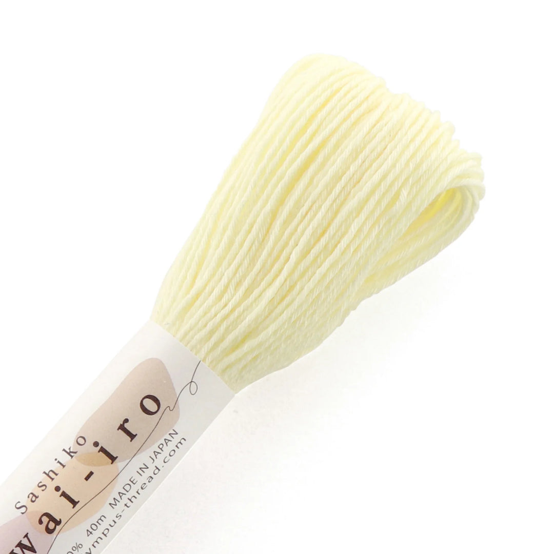 Olympus Sashiko-lanka Awai-iro A2 Lemon Chiffon – vaaleankeltainen sashikolanka 40m