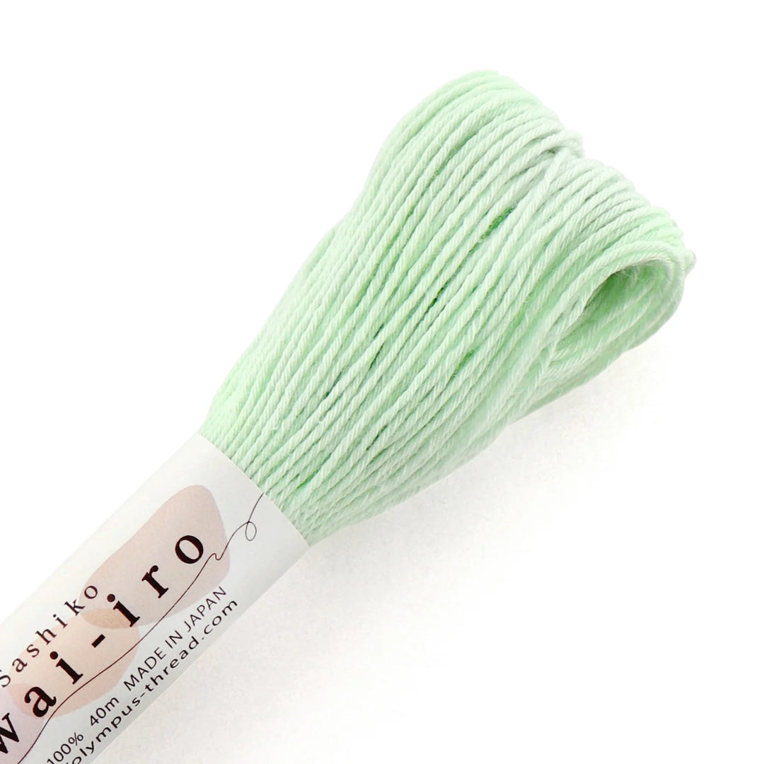 Olympus Sashiko-lanka Awai-iro A3 Mint Cream – vaaleanvihreä sashikolanka 40m
