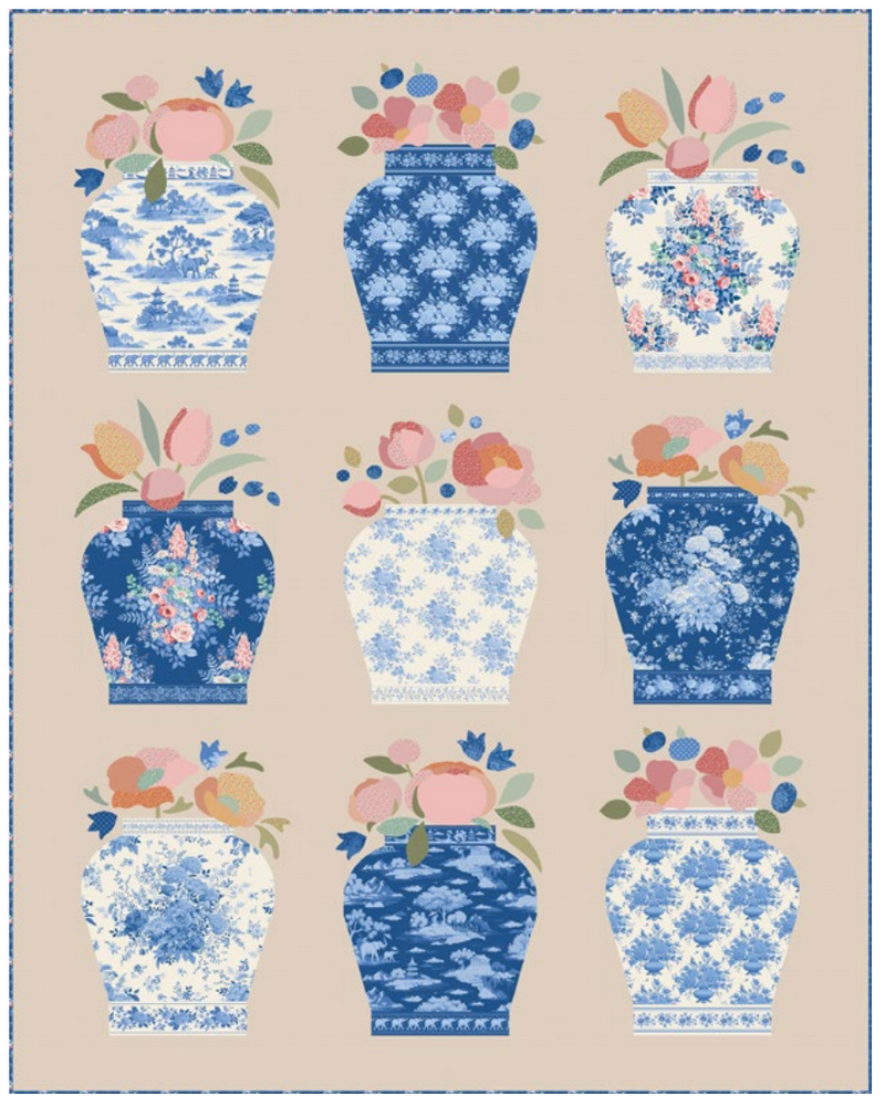 Tilda - Something Blue - Ginger Jar (putty) patchwork kit