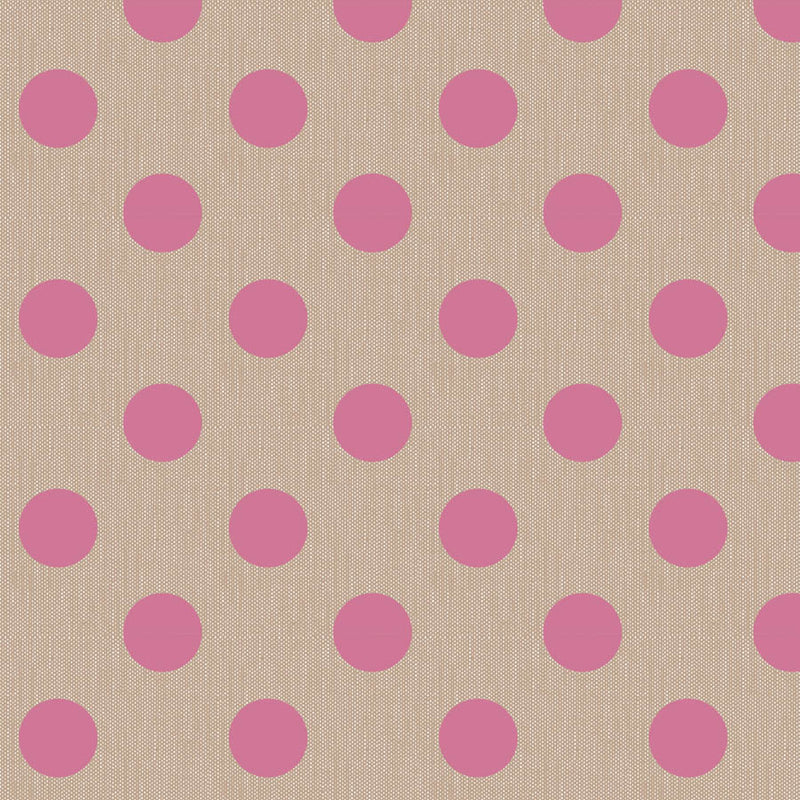 Tilda Chambray Dots Pink -kangas, suuret pilkut, täydelliset tilkkutöihin ja peittojen taustakankaiksi.