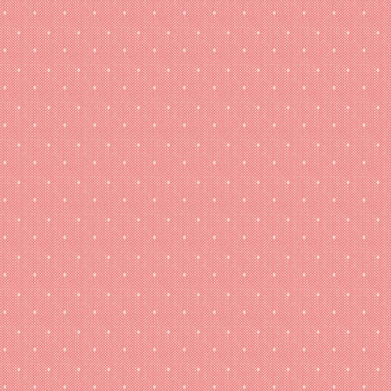 Tilda Creating Memories 160061 Tinydot Pink - Kevät lankavärjätty puuvillakangas, vaaleanpunainen chambray-kangas pienillä pisteillä.
